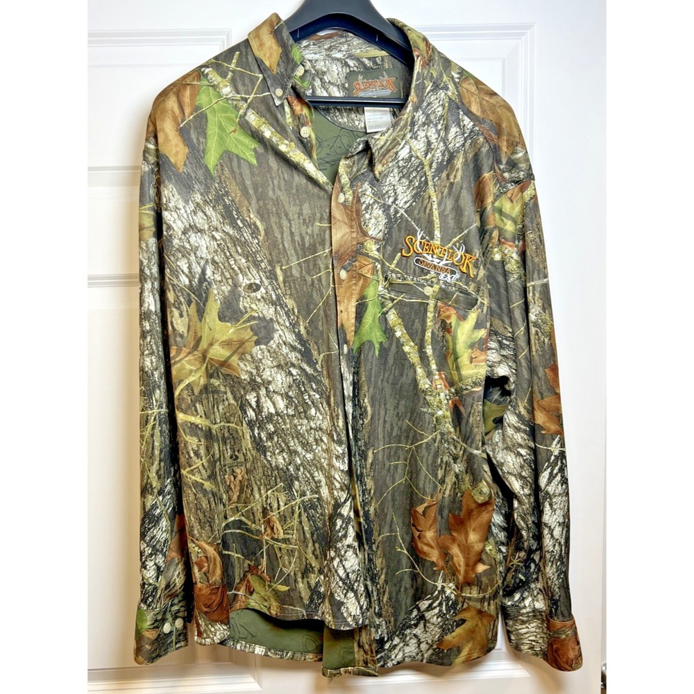 ScentLok‎ Savanna EXT Hunting Shirt 3XL Mossy Oak Break Up Camo Button Down